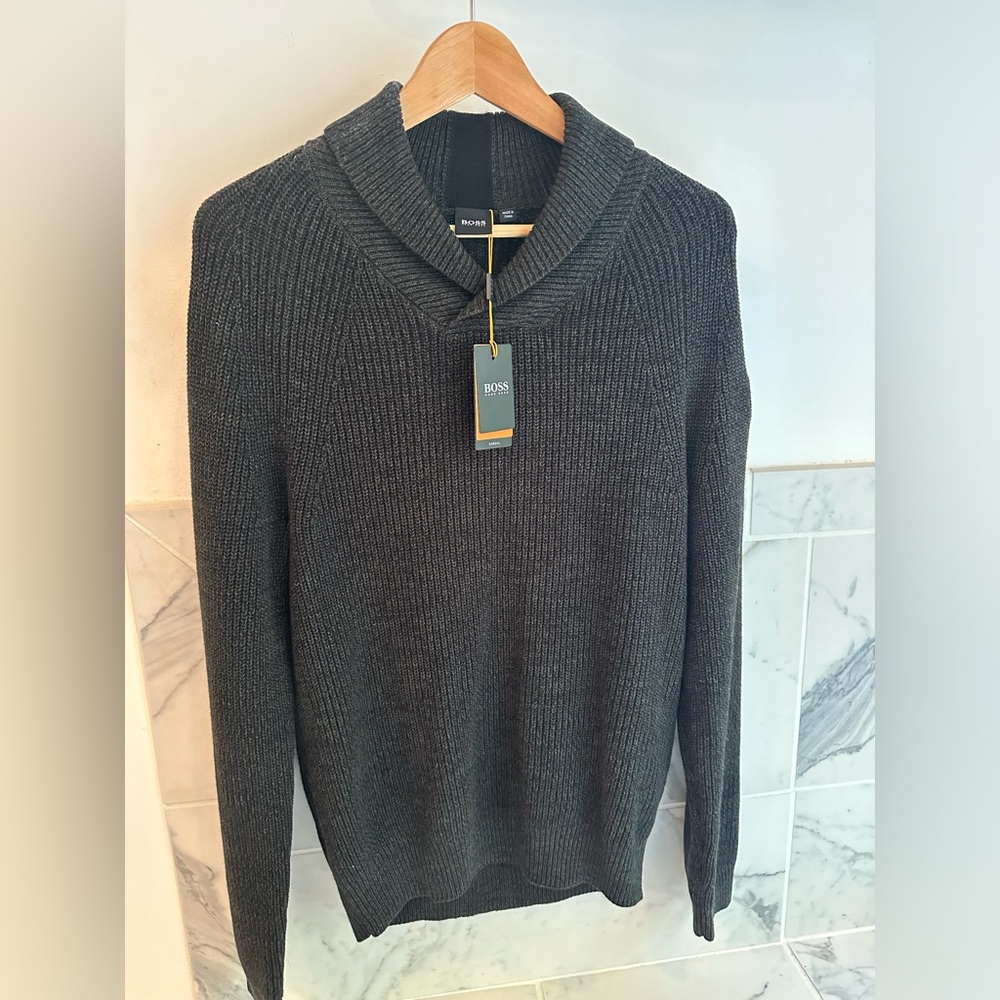 Hugo Boss Afairbus Wool Mockneck Pullover Sweater size Small